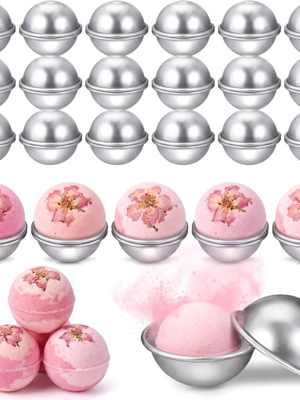 32 Pcs Bath Bomb Molds, 2.4 Inch Bath Bombs Mold Making Kit